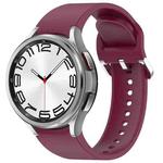 For Samsung Galaxy Watch 6 Classic 47mm Solid Color Silver Buckle Quick Release Silicone Watch Band(Wine Red)