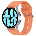 For Samsung Galaxy Watch 6 44mm Solid Color Silver Buckle Quick Release Silicone Watch Band(Orange)
