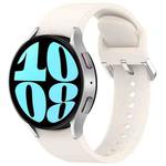 For Samsung Galaxy Watch 6 44mm Solid Color Silver Buckle Quick Release Silicone Watch Band(Starlight)