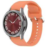 For Samsung Galaxy Watch 6 Classic 43mm Solid Color Silver Buckle Quick Release Silicone Watch Band(Orange)