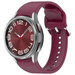 For Samsung Galaxy Watch 6 Classic 43mm Solid Color Silver Buckle Quick Release Silicone Watch Band(Wine Red)