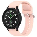 For Samsung Galaxy watch 5 Pro Golf Edition Solid Color Silver Buckle Quick Release Silicone Watch Band(Pink)