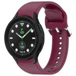 For Samsung Galaxy watch 5 Pro Golf Edition Solid Color Silver Buckle Quick Release Silicone Watch Band(Wine Red)