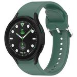 For Samsung Galaxy watch 5 Pro Golf Edition Solid Color Silver Buckle Quick Release Silicone Watch Band(Green)