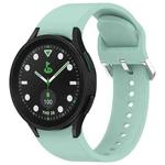 For Samsung Galaxy watch 5 Pro Golf Edition Solid Color Silver Buckle Quick Release Silicone Watch Band(Teal)