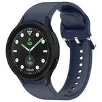 For Samsung Galaxy watch 5 Pro Golf Edition Solid Color Silver Buckle Quick Release Silicone Watch Band(Midnight Blue)