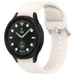 For Samsung Galaxy watch 5 Pro Golf Edition Solid Color Silver Buckle Quick Release Silicone Watch Band(Starlight)