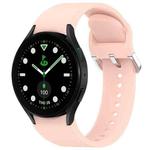 For Samsung Galaxy watch 5 Golf Edition Solid Color Silver Buckle Quick Release Silicone Watch Band(Pink)