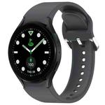 For Samsung Galaxy watch 5 Golf Edition Solid Color Silver Buckle Quick Release Silicone Watch Band(Grey)