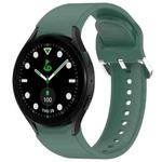 For Samsung Galaxy watch 5 Golf Edition Solid Color Silver Buckle Quick Release Silicone Watch Band(Green)