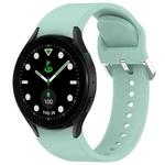 For Samsung Galaxy watch 5 Golf Edition Solid Color Silver Buckle Quick Release Silicone Watch Band(Teal)