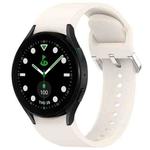 For Samsung Galaxy watch 5 Golf Edition Solid Color Silver Buckle Quick Release Silicone Watch Band(Starlight)