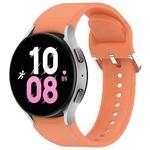 For Samsung Galaxy Watch 5  44mm Solid Color Silver Buckle Quick Release Silicone Watch Band(Orange)