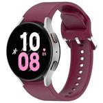 For Samsung Galaxy Watch 5  44mm Solid Color Silver Buckle Quick Release Silicone Watch Band(Wine Red)