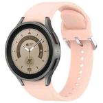 For Samsung Galaxy Watch 5 Pro  45mm Solid Color Silver Buckle Quick Release Silicone Watch Band(Pink)