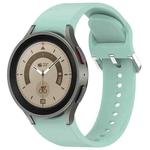 For Samsung Galaxy Watch 5 Pro  45mm Solid Color Silver Buckle Quick Release Silicone Watch Band(Teal)