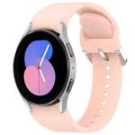 For Samsung Galaxy Watch 5  40mm Solid Color Silver Buckle Quick Release Silicone Watch Band(Pink)