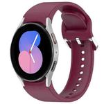 For Samsung Galaxy Watch 5  40mm Solid Color Silver Buckle Quick Release Silicone Watch Band(Wine Red)