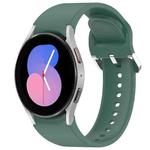 For Samsung Galaxy Watch 5  40mm Solid Color Silver Buckle Quick Release Silicone Watch Band(Green)
