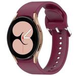 For Samsung Galaxy Watch 4 40mm Solid Color Silver Buckle Quick Release Silicone Watch Band(Wine Red)