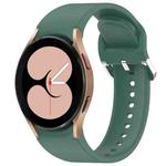 For Samsung Galaxy Watch 4 40mm Solid Color Silver Buckle Quick Release Silicone Watch Band(Green)