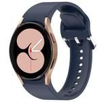 For Samsung Galaxy Watch 4 40mm Solid Color Silver Buckle Quick Release Silicone Watch Band(Midnight Blue)