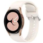 For Samsung Galaxy Watch 4 40mm Solid Color Silver Buckle Quick Release Silicone Watch Band(Starlight)