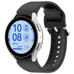 For Samsung Galaxy Watch 7 44mm Solid Color Silver Buckle Quick Release Silicone Watch Band(Black)