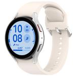 For Samsung Galaxy Watch 7 44mm Solid Color Silver Buckle Quick Release Silicone Watch Band(Starlight)