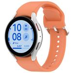 For Samsung Galaxy Watch 7 40mm Solid Color Silver Buckle Quick Release Silicone Watch Band(Orange)