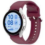 For Samsung Galaxy Watch 7 40mm Solid Color Silver Buckle Quick Release Silicone Watch Band(Wine Red)