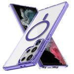 For Samsung Galaxy S22 Ultra 5G Ice Color Magnetic Series TPU Hybrid Acrylic Magsafe Phone Case(Purple)