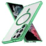 For Samsung Galaxy S22 Ultra 5G Ice Color Magnetic Series TPU Hybrid Acrylic Magsafe Phone Case(Green)