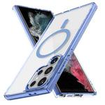 For Samsung Galaxy S22 Ultra 5G Ice Color Magnetic Series TPU Hybrid Acrylic Magsafe Phone Case(Yuanfeng Blue)