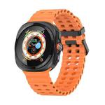 For Samsung Galaxy Watch Ultra 47mm Ocean Dual Row Hole Silicone Watch Band(Orange)