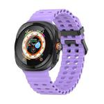 For Samsung Galaxy Watch Ultra 47mm Ocean Dual Row Hole Silicone Watch Band(Purple)