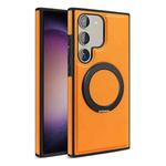 For Samsung Galaxy S23 5G Yashi 360 Degree Rotating MagSafe Bracket Phone Case(Orange)