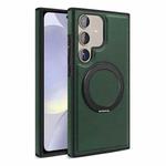 For Samsung Galaxy S24 5G Yashi 360 Degree Rotating MagSafe Bracket Phone Case(Dark Green)