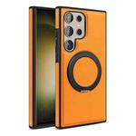 For Samsung Galaxy S23 Ultra 5G Yashi 360 Degree Rotating MagSafe Bracket Phone Case(Orange)