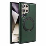 For Samsung Galaxy S25+ 5G Yashi 360 Degree Rotating MagSafe Bracket Phone Case(Dark Green)