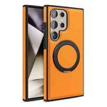 For Samsung Galaxy S25 Ultra 5G Yashi 360 Degree Rotating MagSafe Bracket Phone Case(Orange)