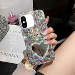 For iPhone XS Max Diamond Mirror Bunny Handmade PC Phone Case(Colorful Love Mirror)