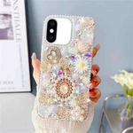 For iPhone XS Max Diamond Inlaid Rose PC Phone Case(White)