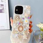 For iPhone X / XS Diamond Inlaid Rose PC Phone Case(White)