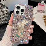 For iPhone 14 Pro Max Plum Blossom Handmade Diamond Inlay PC Phone Case(Pink)