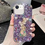 For iPhone SE 2022 /  7 / 8  Plum Blossom Handmade Diamond Inlay PC Phone Case(Purple)