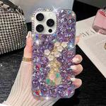 For iPhone 11 Pro Plum Blossom Handmade Diamond Inlay PC Phone Case(Purple)