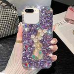 For iPhone 7 Plus / 8 Plus Plum Blossom Handmade Diamond Inlay PC Phone Case(Purple)
