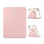 For iPad Pro 13 2024 ENKAY 360 Rotation PMMA Leather Smart Tablet Case with Pen Slot(Pink)