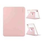 For iPad Pro Air 11 2024 ENKAY 360 Rotation PMMA Leather Smart Tablet Case with Pen Slot(Pink)